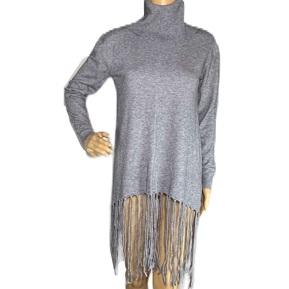 LOLA B Fringe Turtle Neck Sweater Sz S